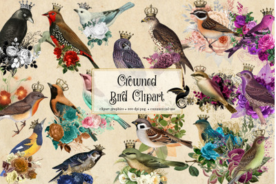 Crowned Birds Clipart