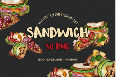 Sandwich Croc-Monsieur Watercolor png