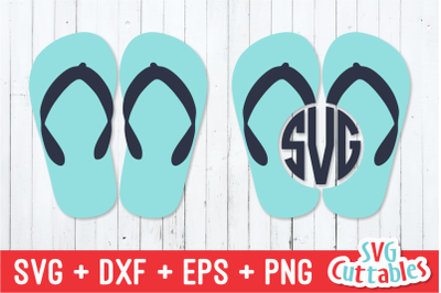 Flip Flop Monogram Frame | Summer | SVG Cut File