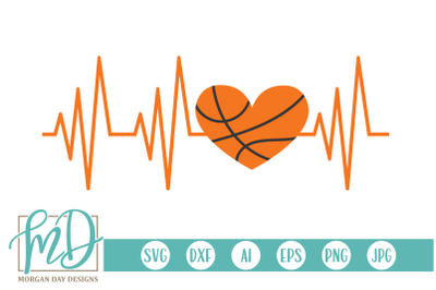 Basketball Heartbeat SVG