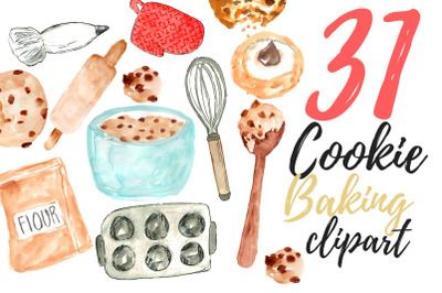 Large Watercolor Cookie Clipart