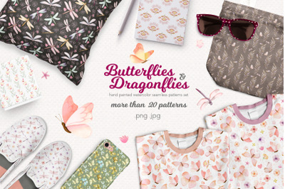 Butterflies and Dragonflies Patterns Collection