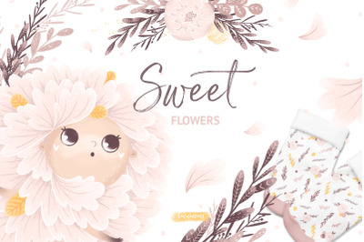 Sweet Flowers Floral graphic set
