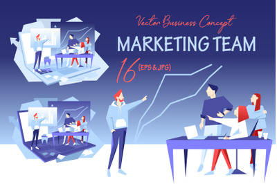 Marketing team Vector Design Set