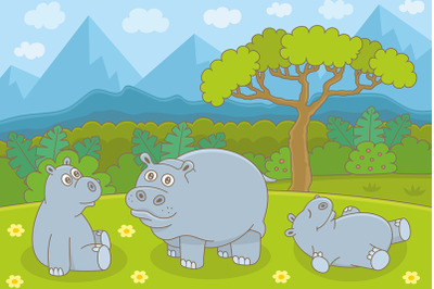 Hippopotamus family