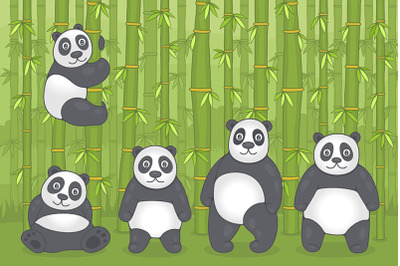 Pandas with Bamboos