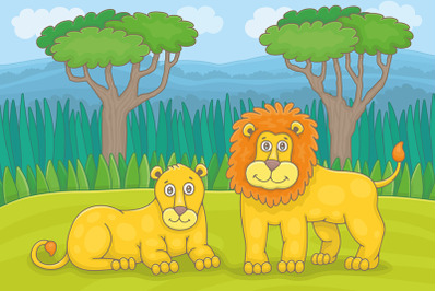 Family of lions