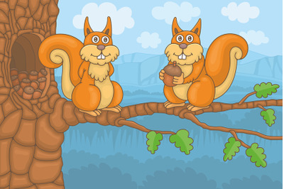 Two squirrels