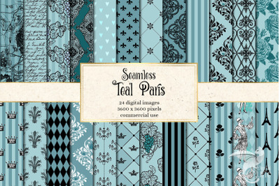 Teal Paris Digital Paper