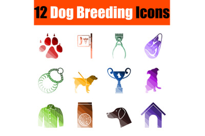 Dog Breeding Icon Set