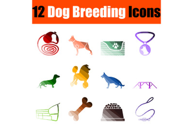 Dog Breeding Icon Set