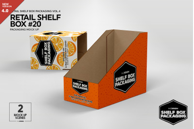 Retail Shelf Box 20 Packaging Mockup