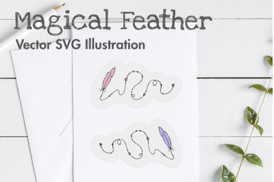 Magical Feather Vector SVG Illustration.