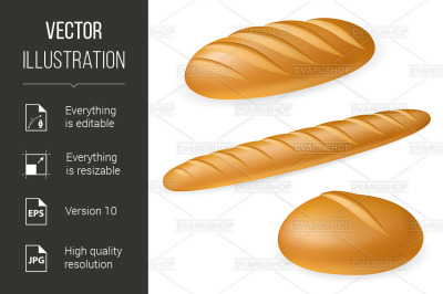 Three realistic bread