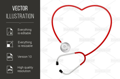 Stethoscope heart symbol