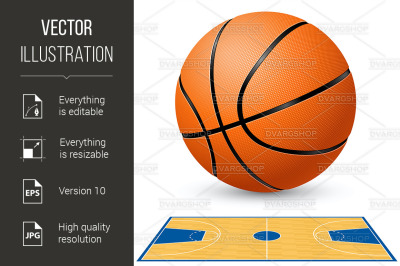 Basketball court floor plan.