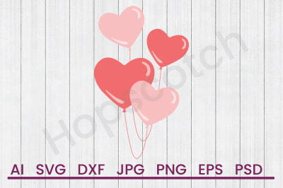 Heart Balloons - SVG File, DXF File