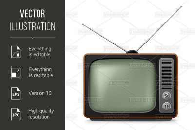 Realistic vintage TV.