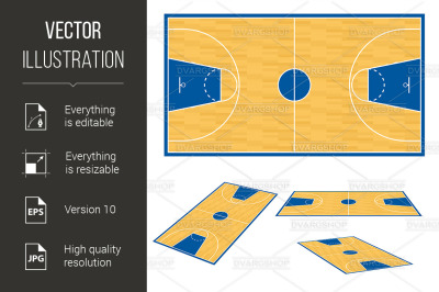 Basketball court floor plan.