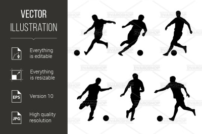 Soccer&2C; football players silhouettes