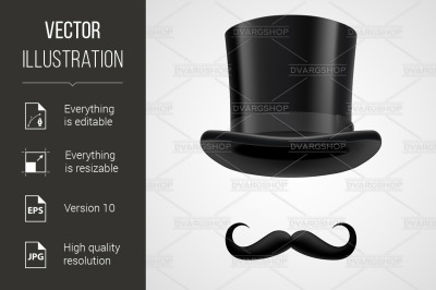 moustaches and stovepipe hat victorian gentleman