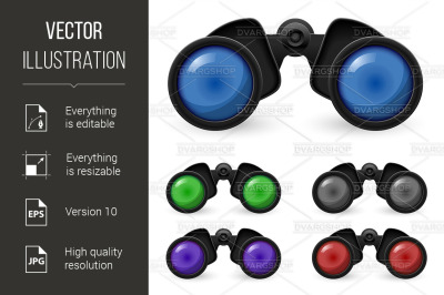 Set of realistic binoculars