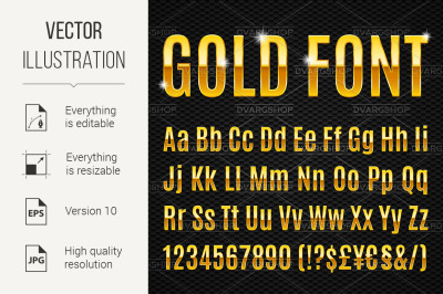 Golden font