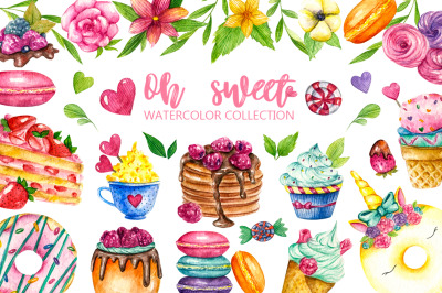 Sweets Confectionery watercolor clipart. Donat day clip art
