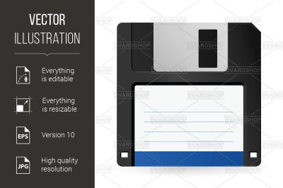 Magnetic floppy disc icon