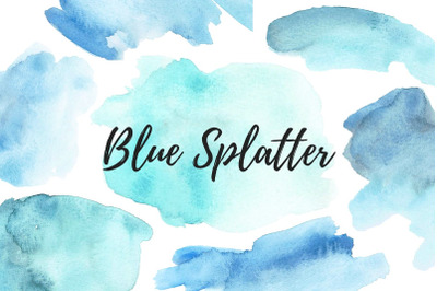 Blue Watercolor splash clipart