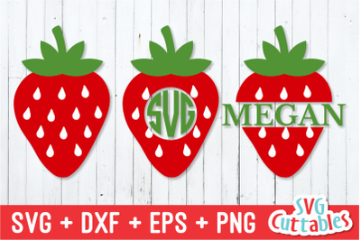 Strawberry | Monogram Frame | SVG Cut File