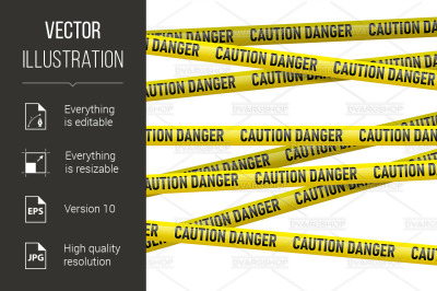 Caution and danger yellow tape