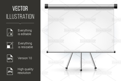 Blank portable projection screen