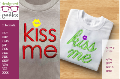 Kiss Me Lips Dot Valentine&amp;&23;039;s Day Duo | Embroidery