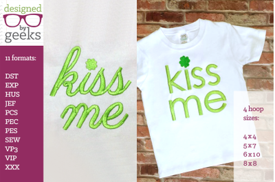 Kiss Me Clover Dot St. Patrick&#039;s Day Duo | Embroidery