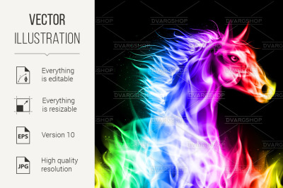 Colorful fire horse.