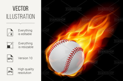 Baseball on fire