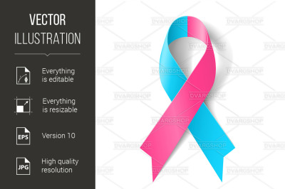 Pink and blue ribbon