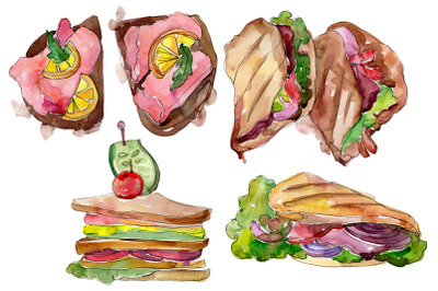 Sandwich Muffuletta watercolor png