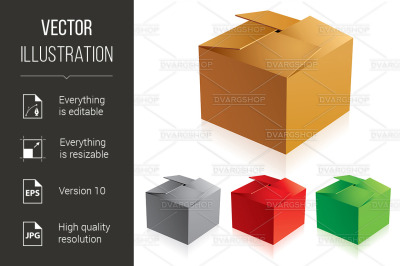 Closed color cardboard boxes