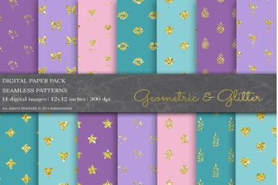 Glitter Geometric Digital Papers