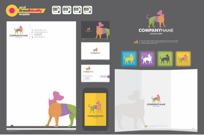 Dog Logo Template Design.