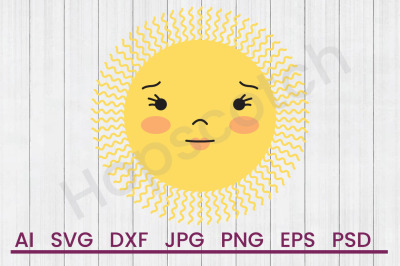 Sun Face - SVG File, DXF File