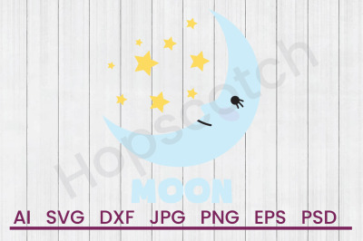 Night Moon SVG File, DXF File