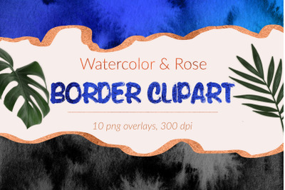 Watercolor And Rose Borders