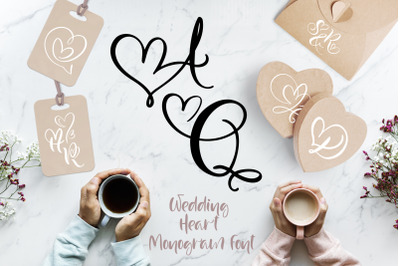 Wedding Heart Monogram Font