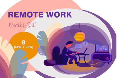 Remote work Vector Set