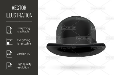 Black bowler hat