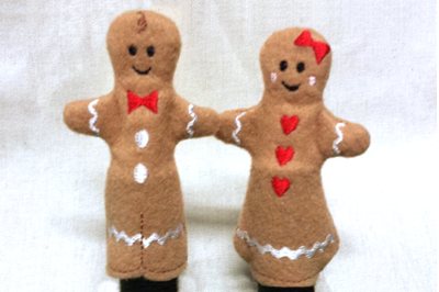 Gingerbread Boy and Girl Finger Puppets in the Hoop ITH | Embroidery