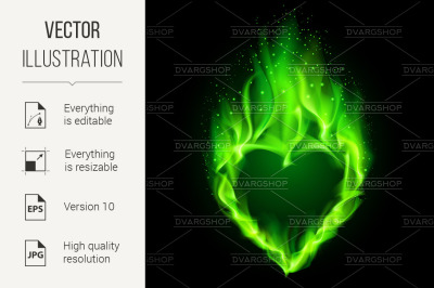 Green fiery heart.